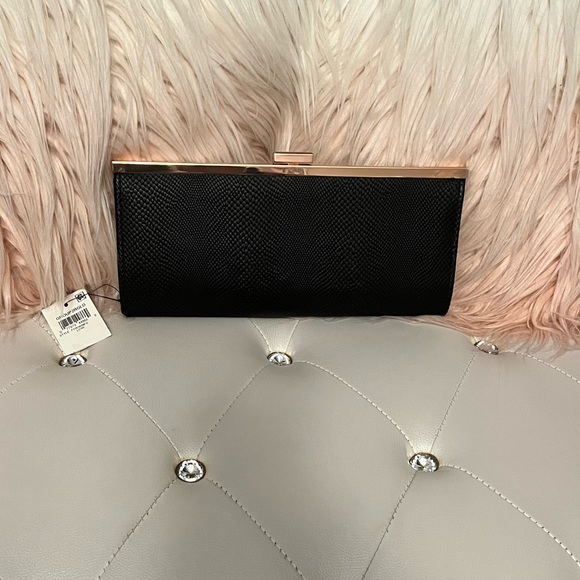 INC International Concepts Carolyn "Love" Black Sequin Clutch - Picture 14 of 15